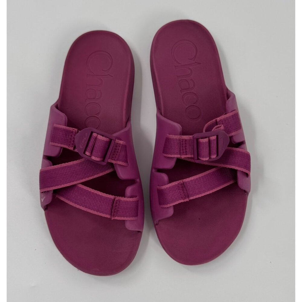 Chaco Kids Chillos Outskirt Fuchsia Slide Sandals K5 Durable Rubber Sole Casual - Picture 3 of 10